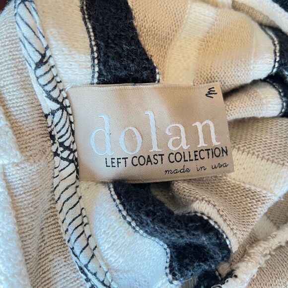 Dolan Sleeveless Sweater - Tan, Black, White Stripe-Cowl Neck-Medium - Picture 3 of 11